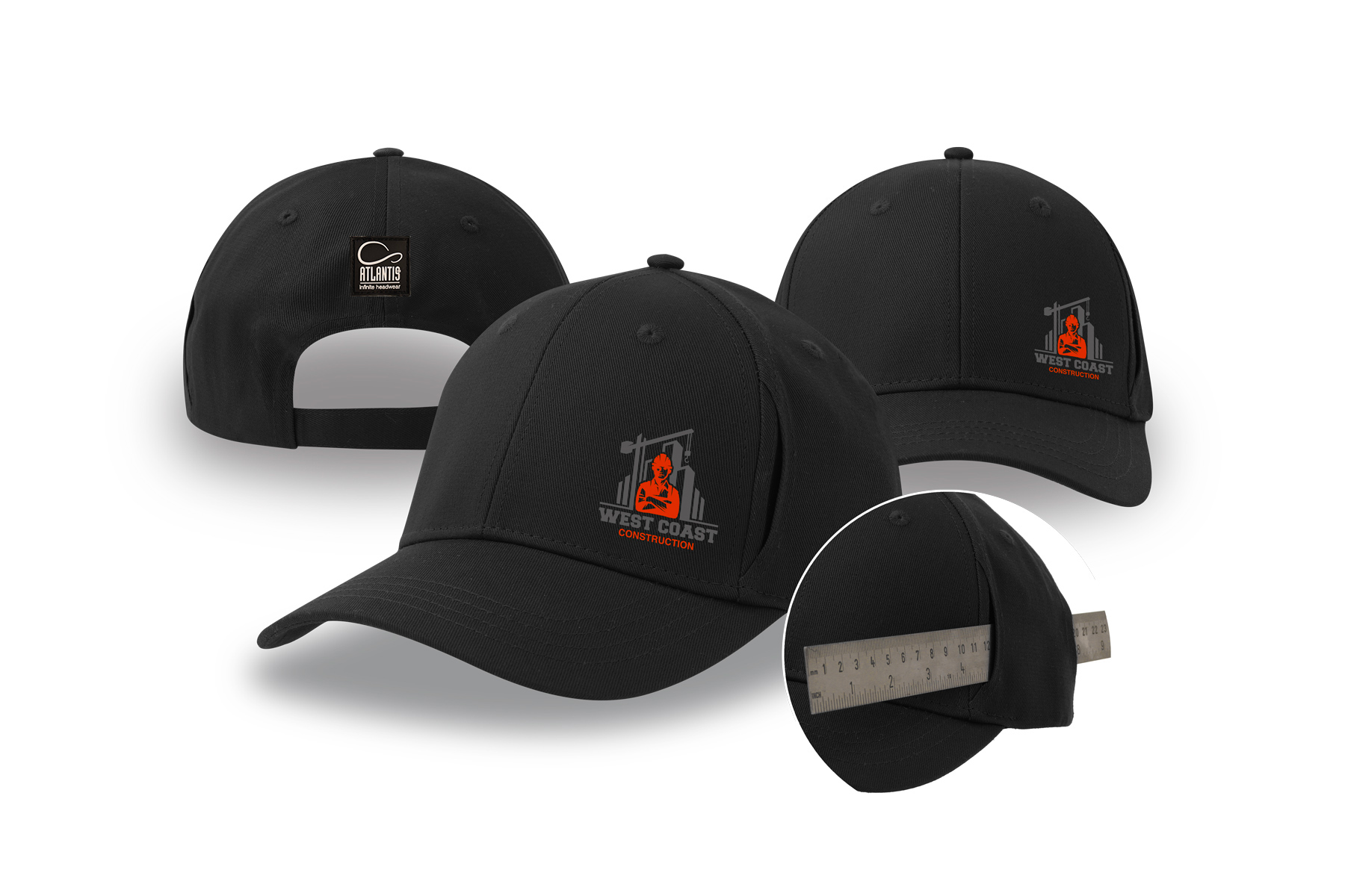 Baseballkeps 6 paneler 2507 – Fram: tryck
